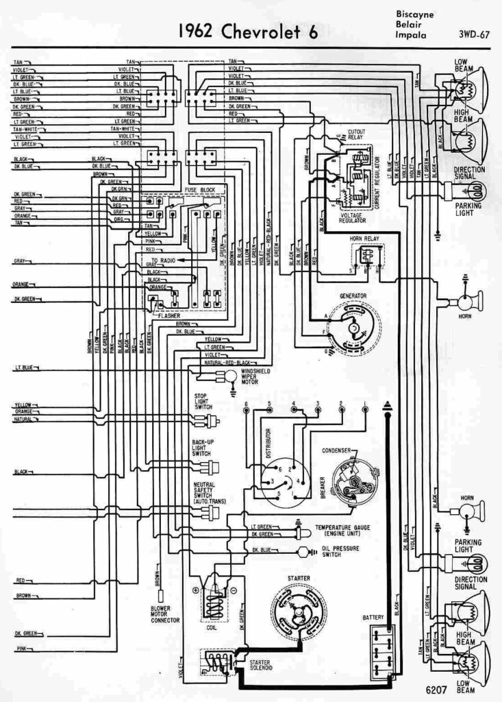 1962 Chevrolet 6 Biscayne Belair And Impala Wiring Diagram All About 