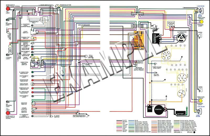 1973 Chevrolet Nova Parts 14374A 1973 Nova Full Color Wiring