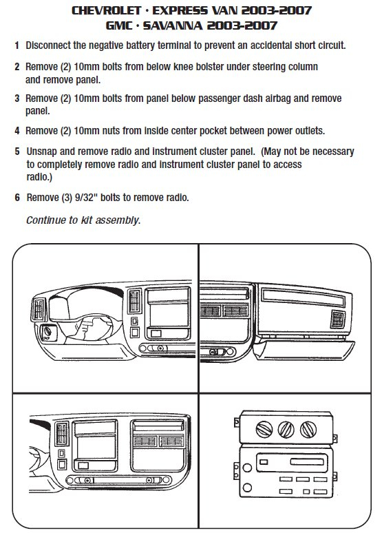 2006 Chevrolet Express Van Installation Parts Harness Wires Kits
