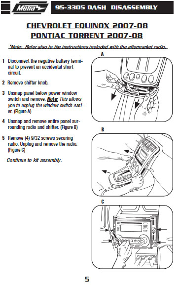 2008 Chevrolet Equinox Installation Parts Harness Wires Kits 