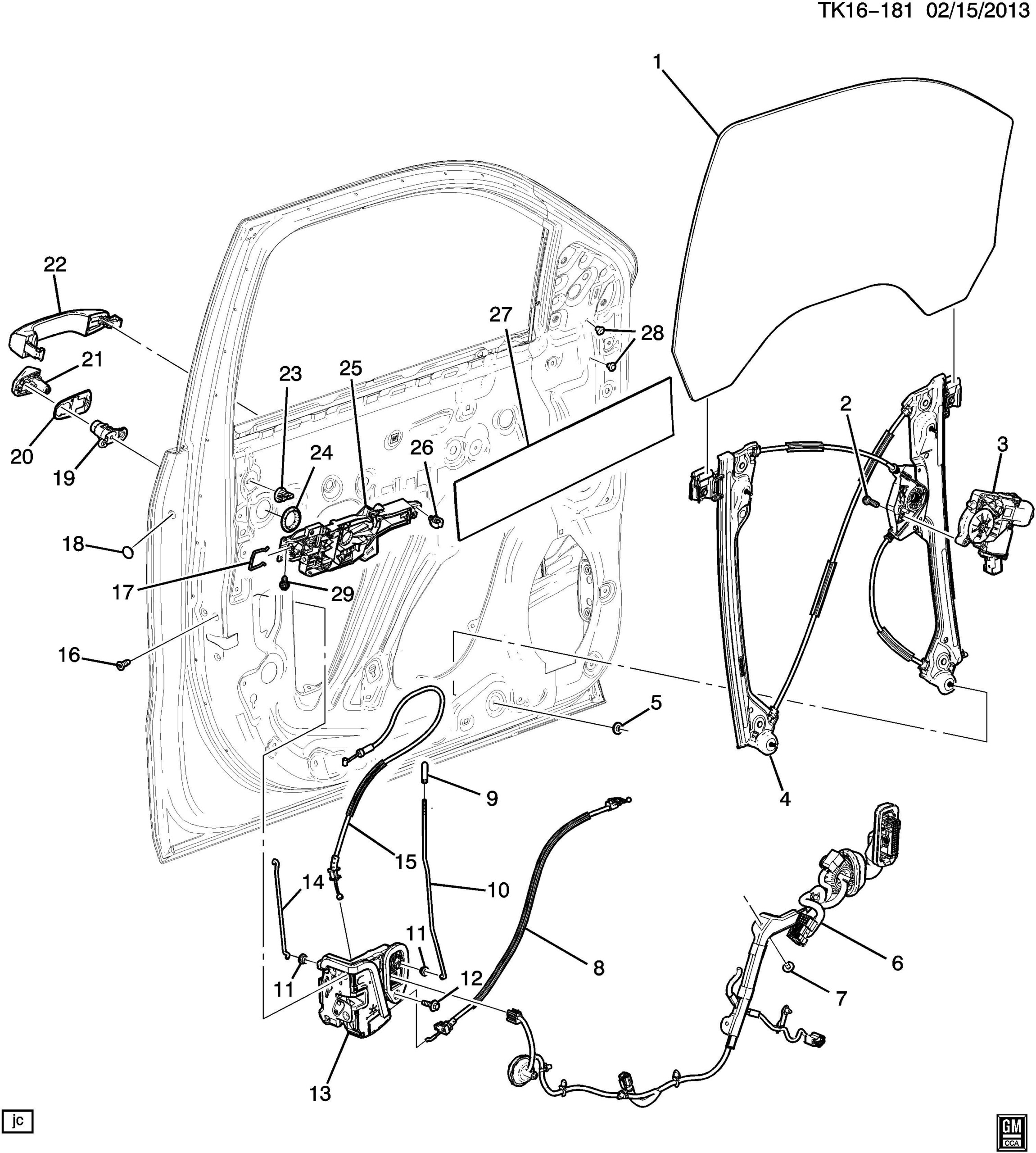 23171548 Chevrolet Door Wiring Harness Front Double Crew Cab W 