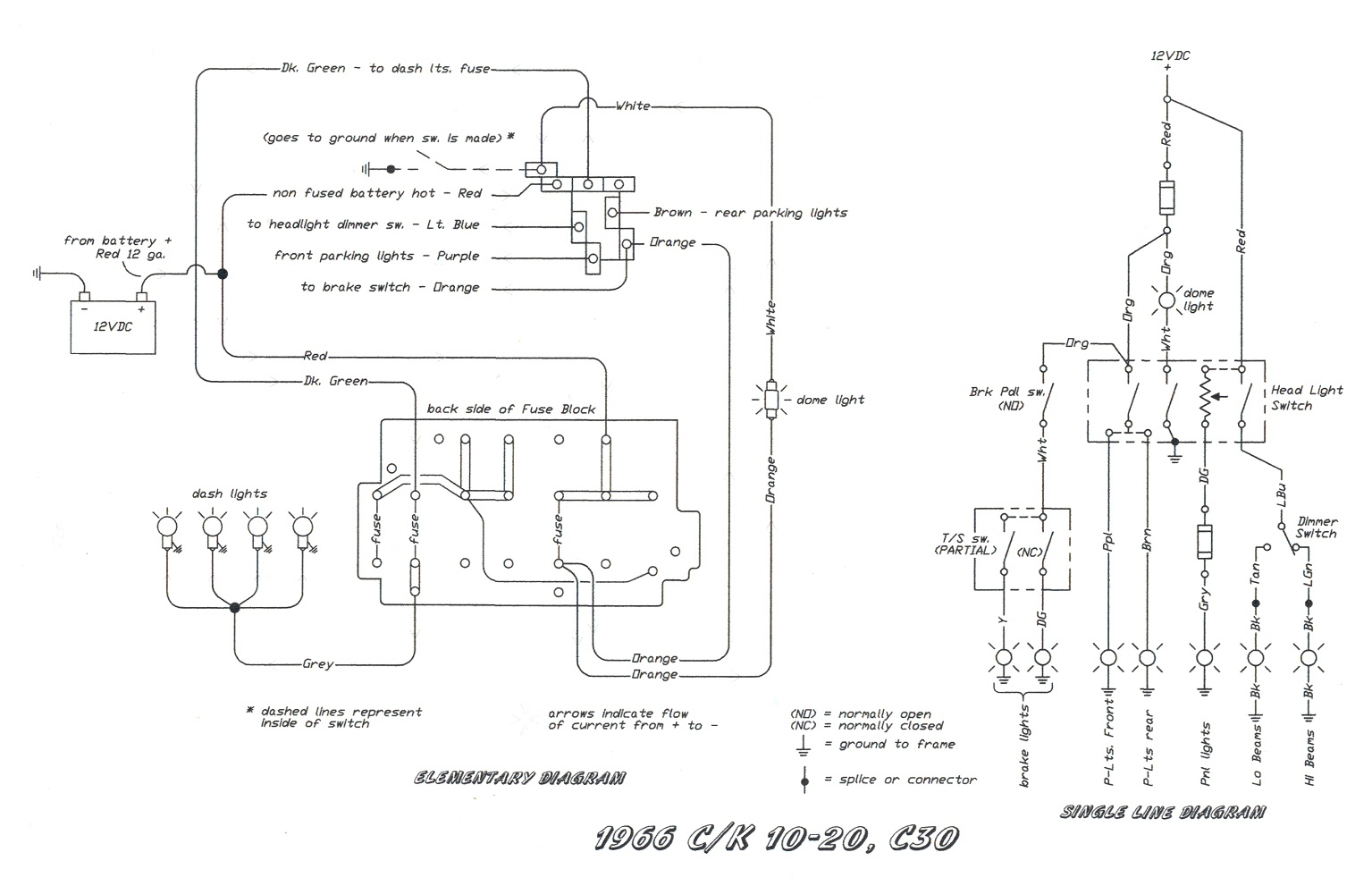 Free Auto Wiring Diagram 1966 Chevrolet C K10 20 C30 Truck Headlight 