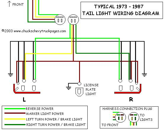 Headlight And Tail Light Wiring Schematic Diagram Typical 1973 