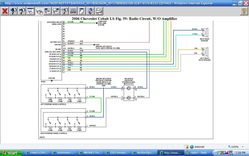 I Need A 2006 Chevy Cobalt Radio Wire Diagram How Do I Get One 