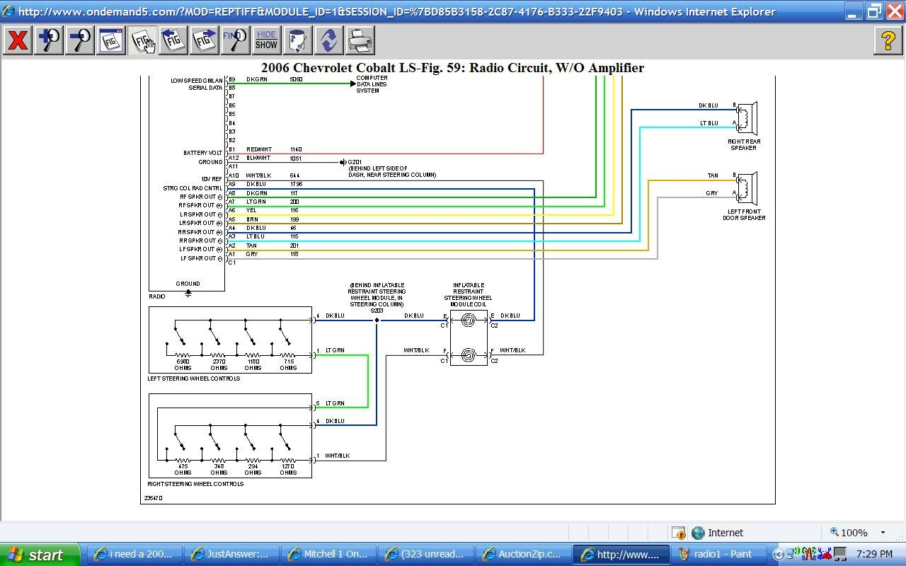 I Need A 2006 Chevy Cobalt Radio Wire Diagram How Do I Get One