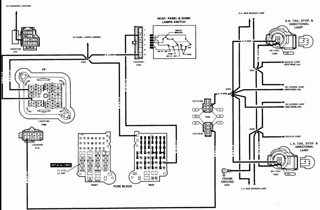 Tail Light Wiring Digram For A 1989 Chevy S10