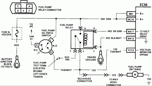 1991 Chevy 1500 Fuel Pump Relay Location Wiring Schematic Diagram 