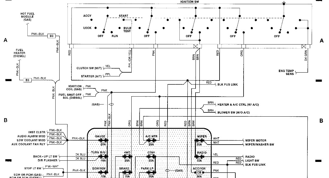 1991 Chevy Truck Instrument Cluster Wiring Diagram