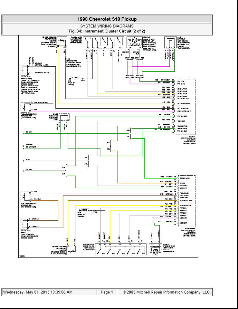 1998 Chevy S10 Pickup Wiring Diagram Wiring Diagram And Schematic