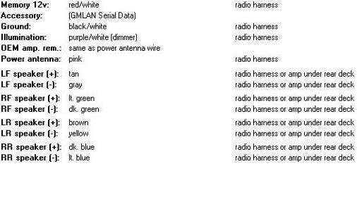 2007 Chevy Impala Stock Radio Wiring