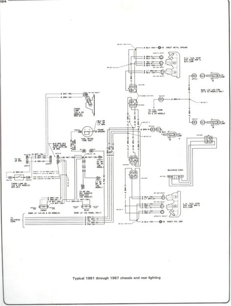 81 87 Chass Rr Light On 1986 Chevy Truck Wiring Diagram Diagrama 